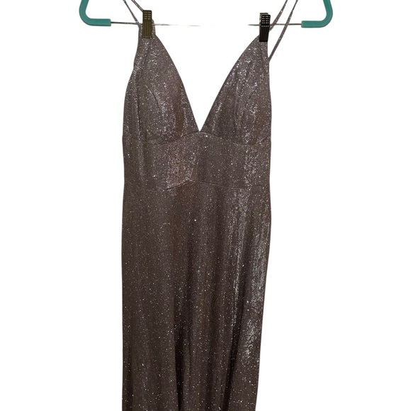 Windsor Miranda Rose Gold Glitter Maxi Formal Gown dress NWT new Size 15 - Picture 7 of 11